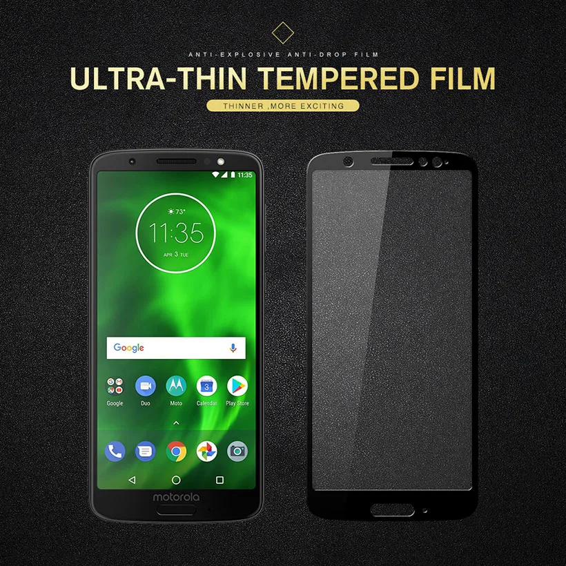 DEROZAN Защитные пленки для Motorola Moto G6 1S закаленное стекло 3D полное покрытие защитная