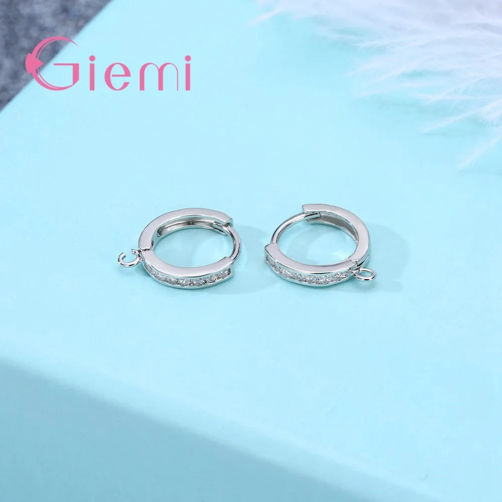 Женские серьги из серебра 925 пробы с фианитом|Серьги-кольца| |