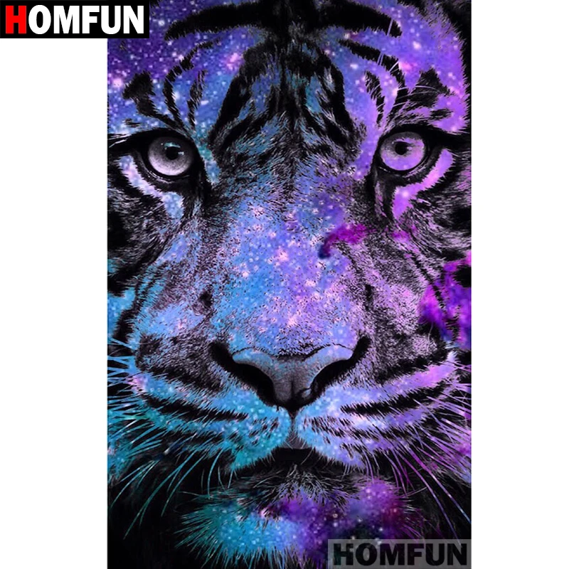 Алмазная живопись HOMFUN Звезда и Тигр вышивка крестиком из квадратных/круглых