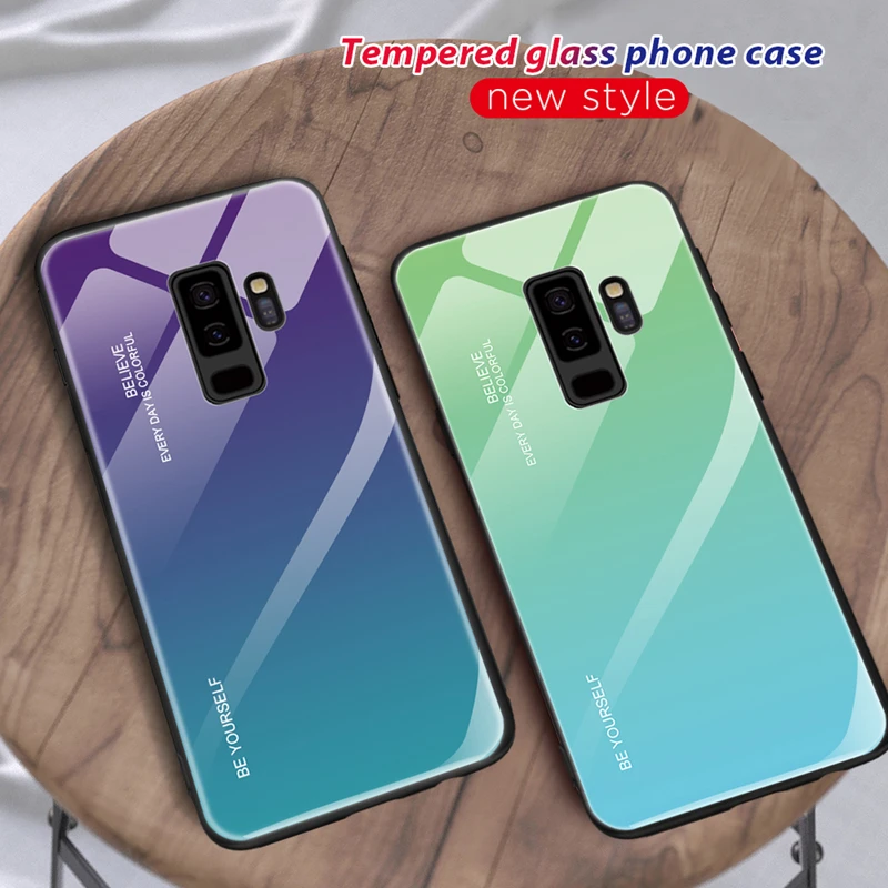 Градиентный чехол Aurora для Samsung Galaxy S8 8S SM G950F G950FD из закаленного стекла SM-G950F SM-G950FD |