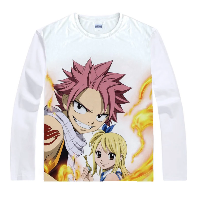 Style 7 Coolprint аниме рубашка Феи хвост футболки мульти-стиль с длинным рукавом Natsu Dragneel Lucy Heartfilia Косплей Motivs Kawaii рубашки - Цвет: Style 7
