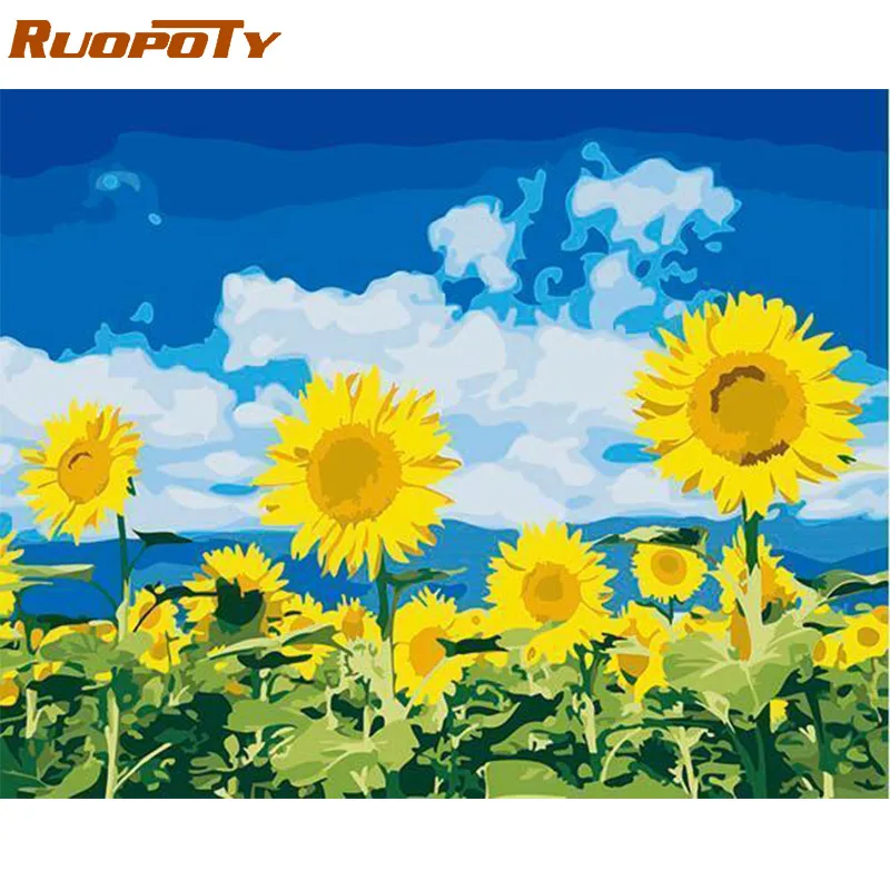 Ruopoty рамка Лебедь животные DIY картина по номерам Настенная картина акриловая холст картина для свадебного украшения Прямая - Цвет: 1744