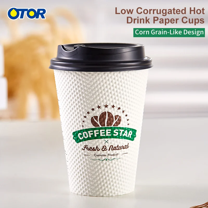 OTOR 25pcs 8oz 12oz Disposable Thickened Paper for Milk Tea Coffee Cups Safe and Odorless Double Wall Cup | Дом и сад