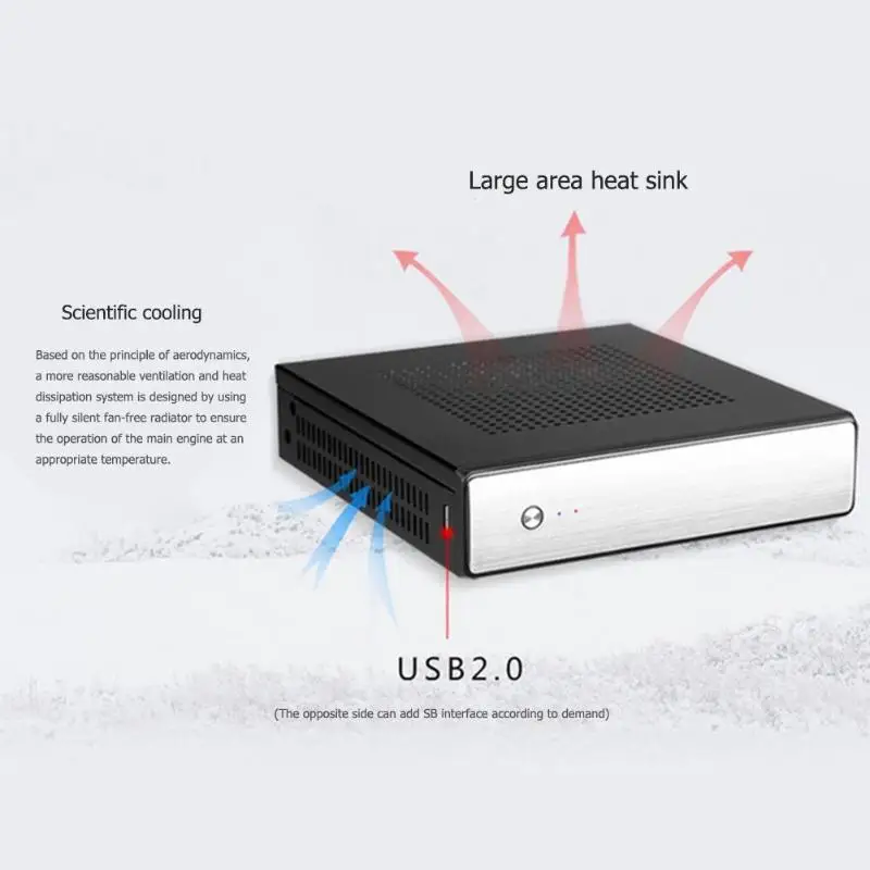 ET-4 тонкие мини ITX Чехлы USB2.0 2,5 дюймов HDD SSD SGCC компьютерный игровой ПК настольный корпус тихий SECC для материнской платы ниже 20 мм