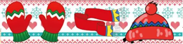 90 ярдов НОВАЯ РОЖДЕСТВЕНСКАЯ лента с перчатками шляпа шарф печатная для