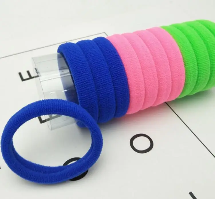 500 шт. модных эластичных резинок для волос, длиной 4 см, ярких цветов, в пакете.