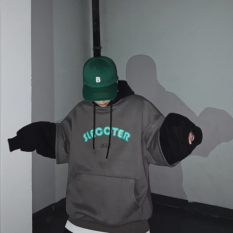 Мужская толстовка с капюшоном MANVALUE большой размер буквенным принтом весенне