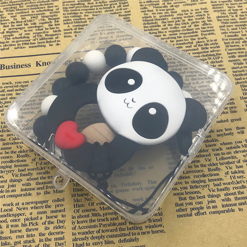 Силиконовая цепочка для соски с милой пандой пищевая игрушка gutta лучший подарок