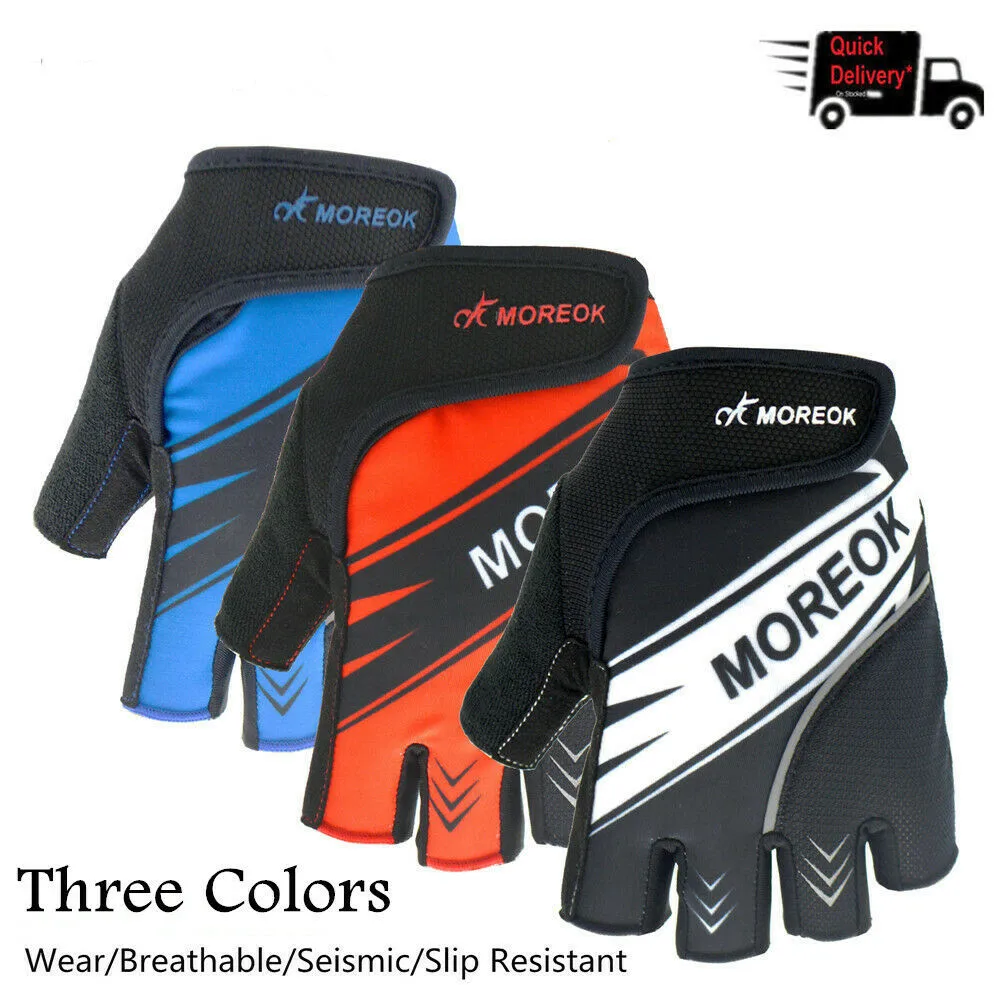 

Hirigin New Cycling Gloves Bike Mountain Bicycle Gel Padded Half Finger Letter Print Sports Racing