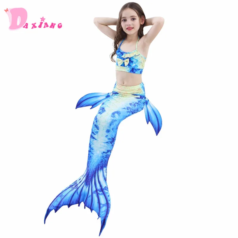 

New 2018 Girls Kids Mermaid Tail Bikini Bathing Suit Fancy Swimmable Wear Cosplay Costumes Children Swimwear Clothing Set