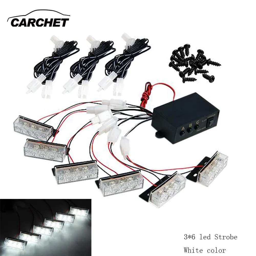 CARCHET автомобильный Стайлинг белый желтый 18 LED Стробоскоп приборная панель