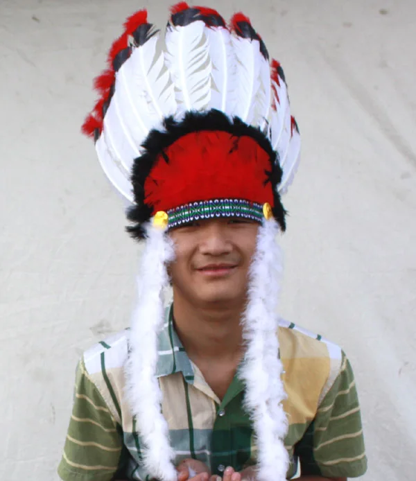 Индийские головные уборы с перьями американские костюмы головной убор костюм