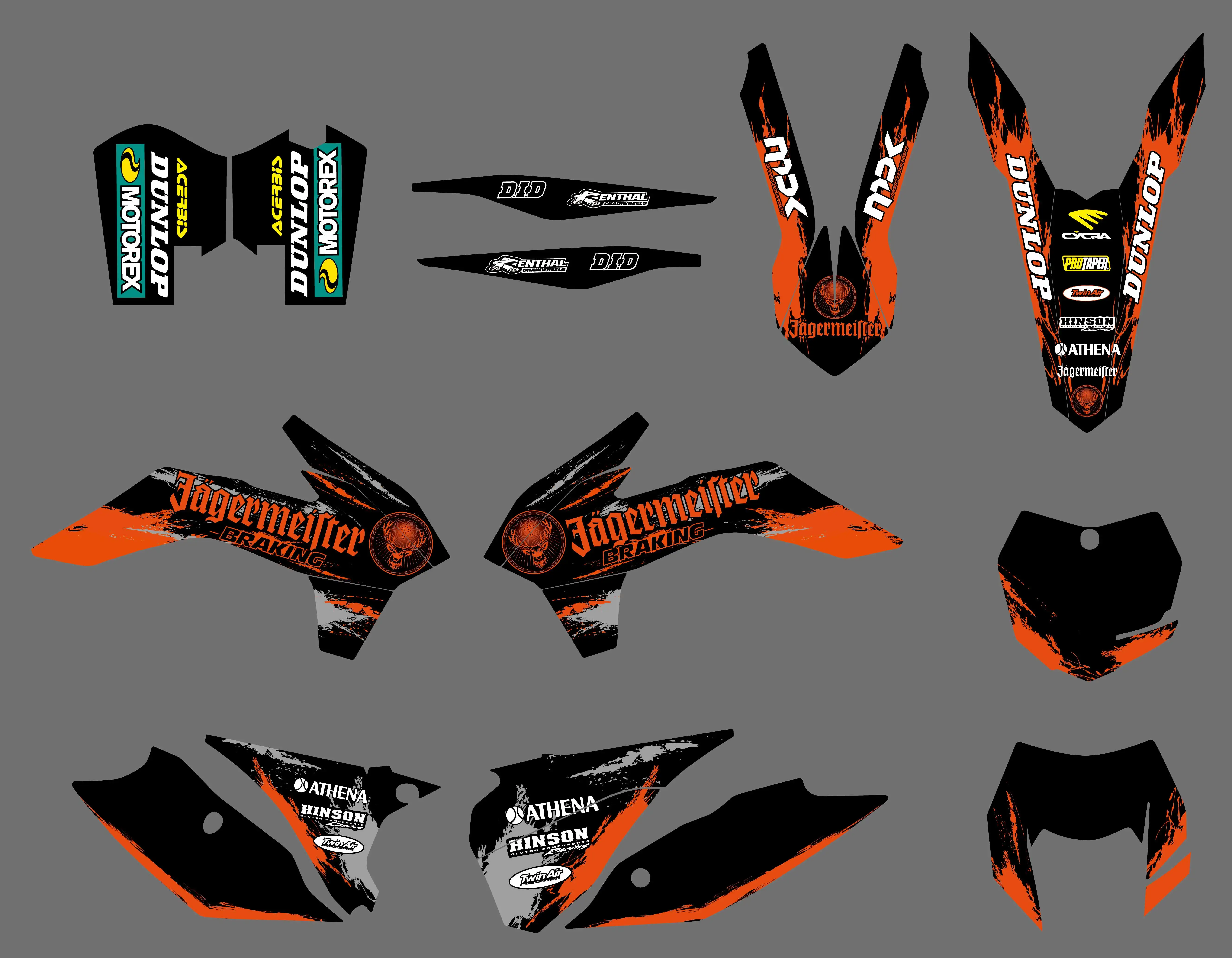 Набор графических переводных картинок NICECNC для KTM 125 200 250 300 350 450 500 EXC EXCF XCW XCF XCFW 2014