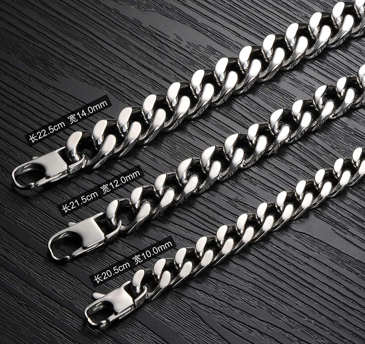 Браслет цепочка мужской из нержавеющей стали 316L 10/12/14 мм|bracelets fine jewelry|jewelry display for