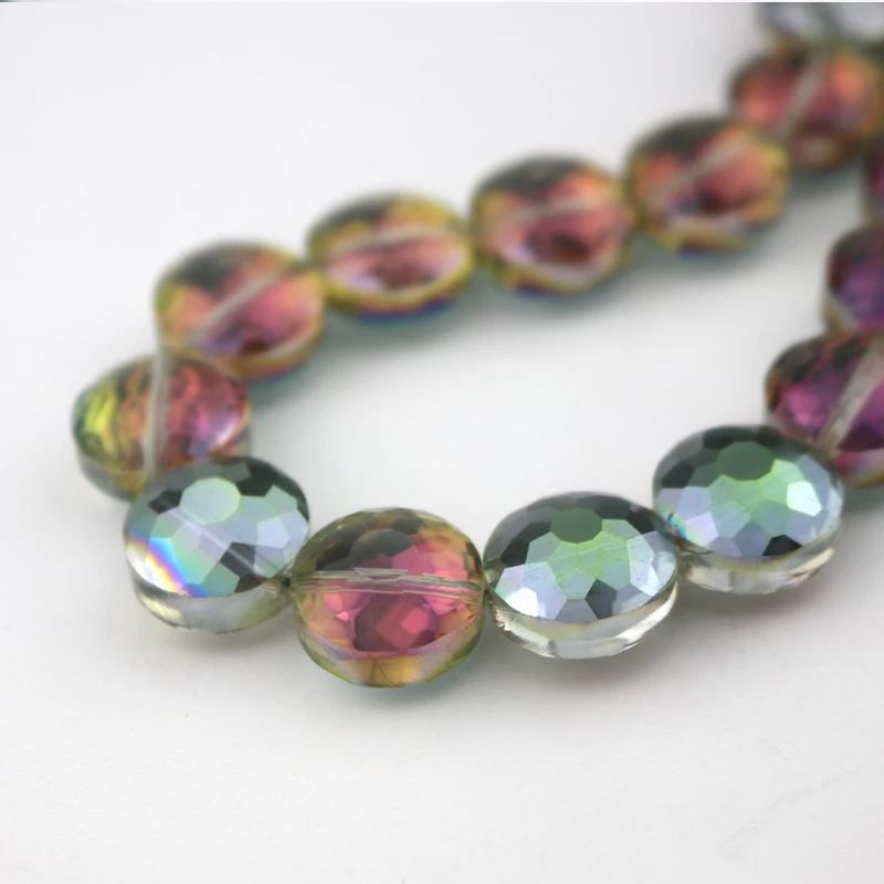 10 шт. 14x8 мм граненые хрустальные бусины Фуксия Зеленый покрытый Рондель граненые хрустальные бусины очаровательные хрустальные украшения Бесплатная доставка