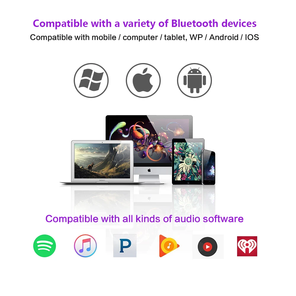 Bluetooth speaker Portable Wireless 4.0 for PC Phone with NFC 3D Stereo Music Surround Support USB | Электроника