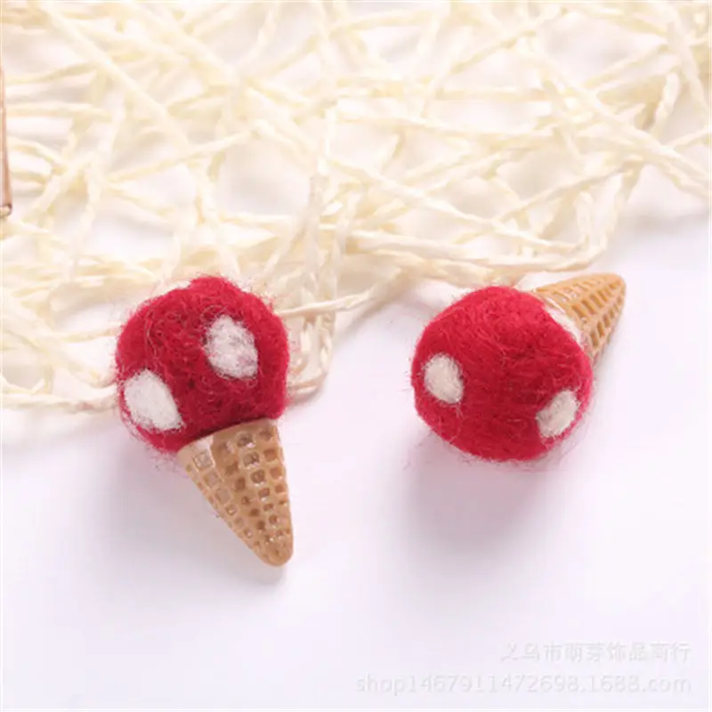 2 шт. мини мороженое шерсть войлок ремесло сделай сам наборы многоразовая