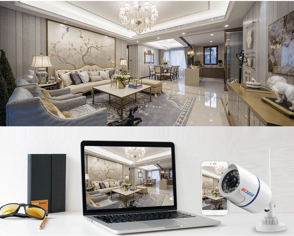BESDER Audio 720P 1080P Wifi Ip CCTV Outdoor Camera Surveillance White Waterptoof Onvif Wireless Camera With SD Card Slot CamHi