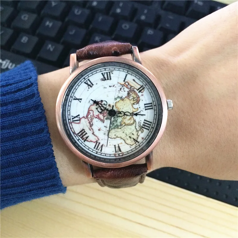 Новые модные женские ремни винтажные римские медные кварцевые часы с