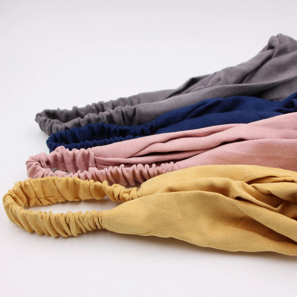 Женские повязки на голову мягкие однотонные из замши весну 2018 зимние эластичные