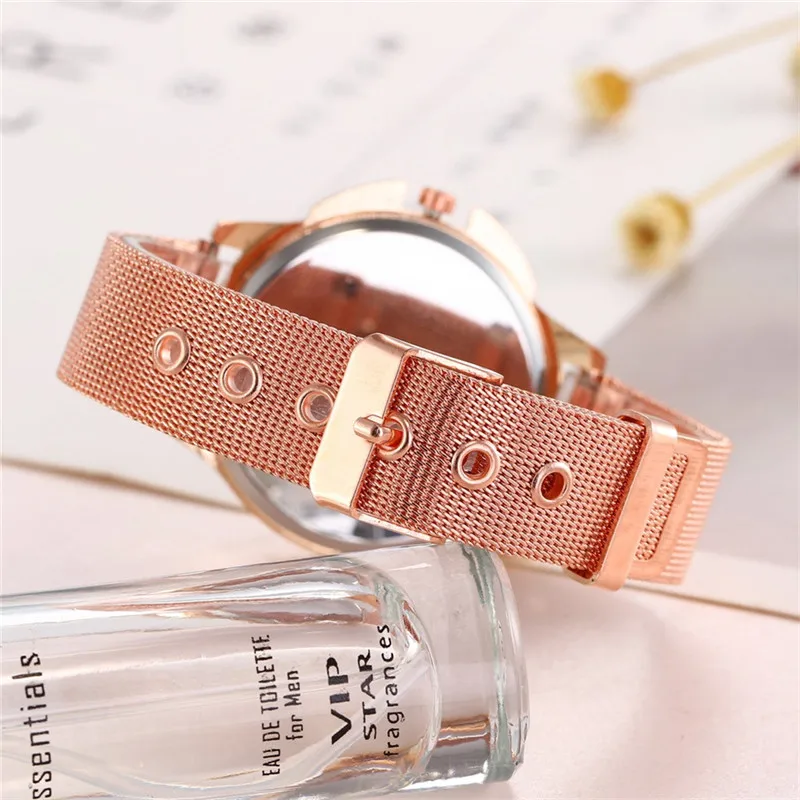 

Fashion Magnetic buckle Dazzling women Mesh Belt Watch high quality luxury ladies Quartz Analog dress Gift watches A4