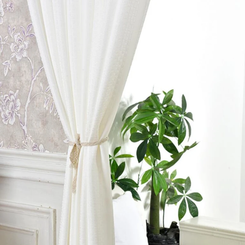 Чисто белые шторы жаккардовые занавески современные окна гостиная для спальни