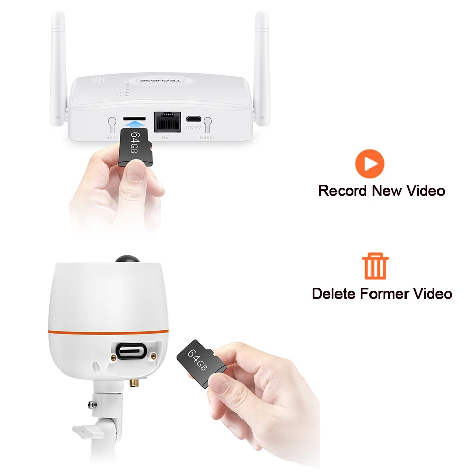 Techege 1080P CCTV камера система WiFi NVR комплект видеонаблюдения Водонепроницаемая