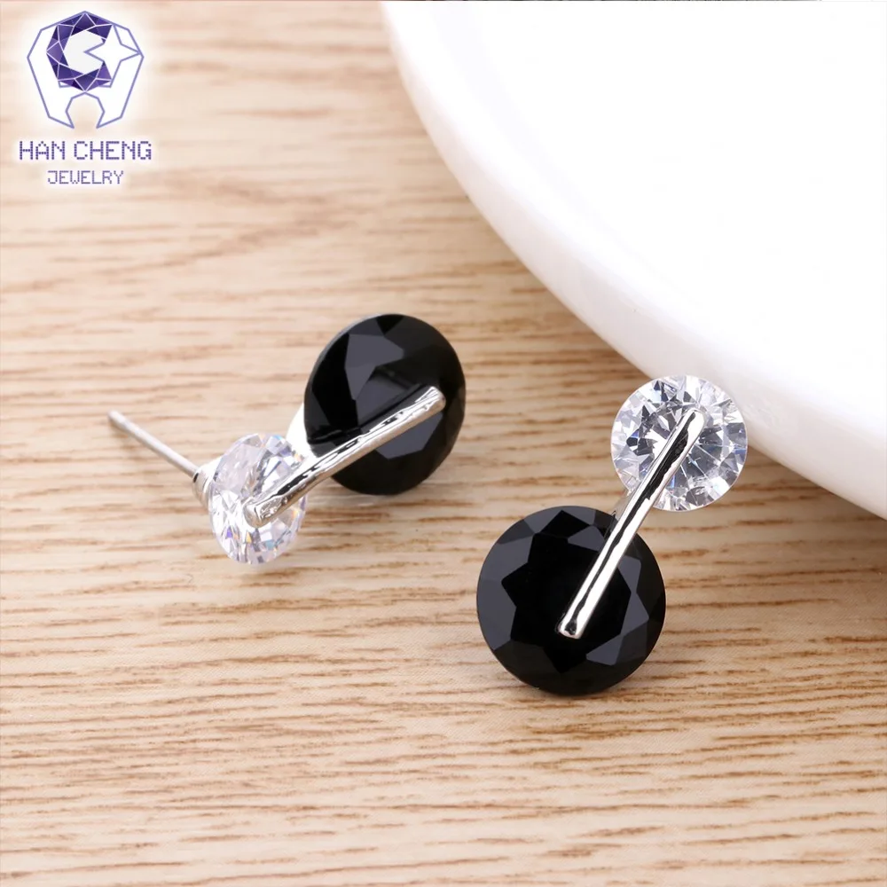 HanCheng новые модные очаровательные черные гвозди AAA Zircon CZ камень драгоценный