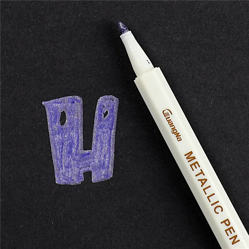 Dark Purple 20 цветов металлическая Микрон ручка детальная маркировка металлический маркер для альбома черная бумага для рисования школьные товары для рукоделия белая краска ручка - Цвет: Dark Purple
