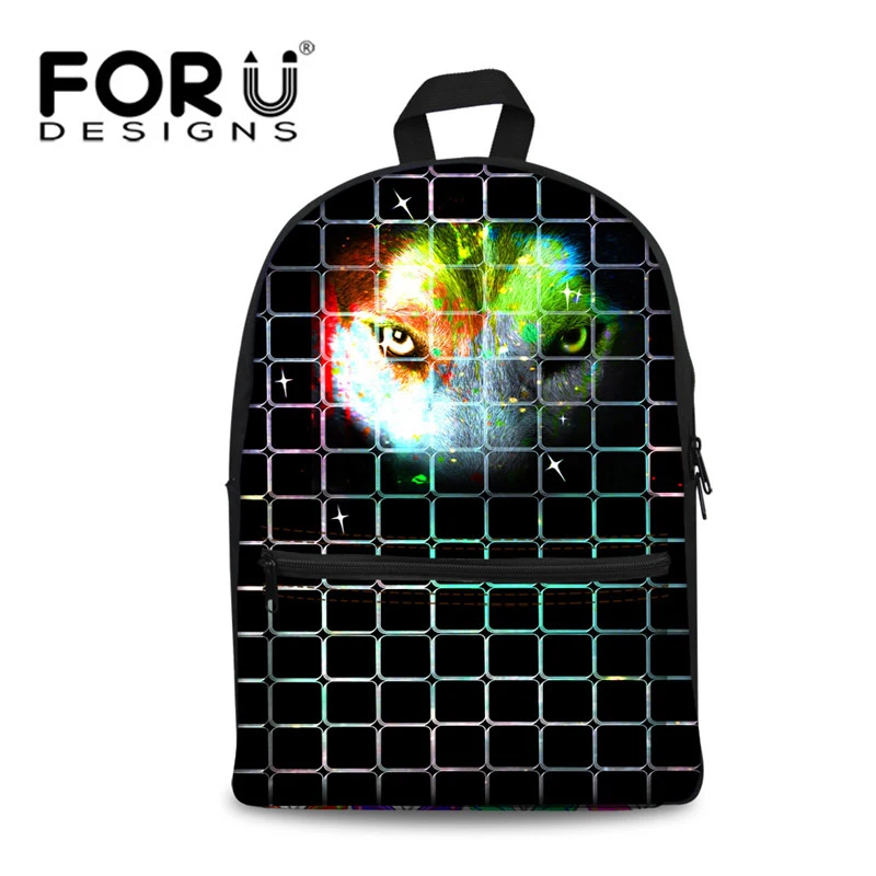 FORUDESIGNS/школьные ранцы для мальчиков и девочек с принтом волка детская школьная
