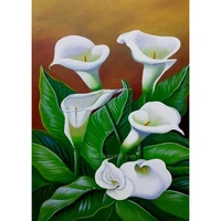 5d diy diamond painting giant white arum lily picture mosaic diamond embroidery cross stitch full drill home decoration gifts