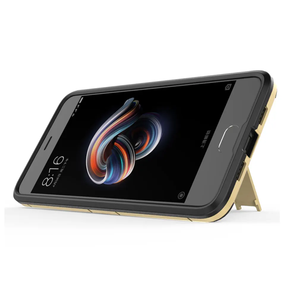 Чехол для телефона Xiaomi Mi Note 3 с защитой от падения, из пластика и ТПУ, с подставкой.