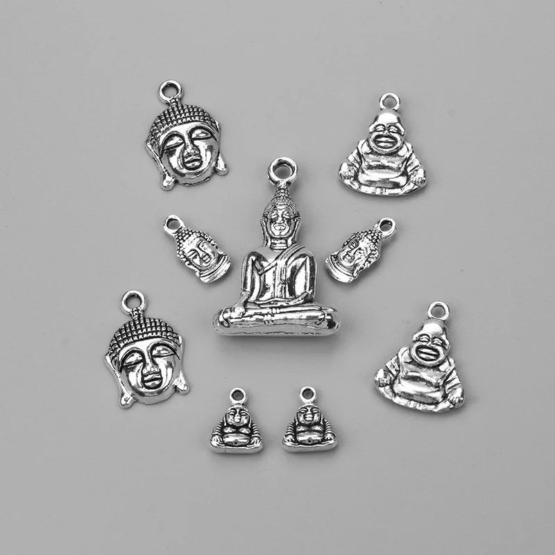 9 шт./лот подвески из смешанного металлического сплава под старину серебряного