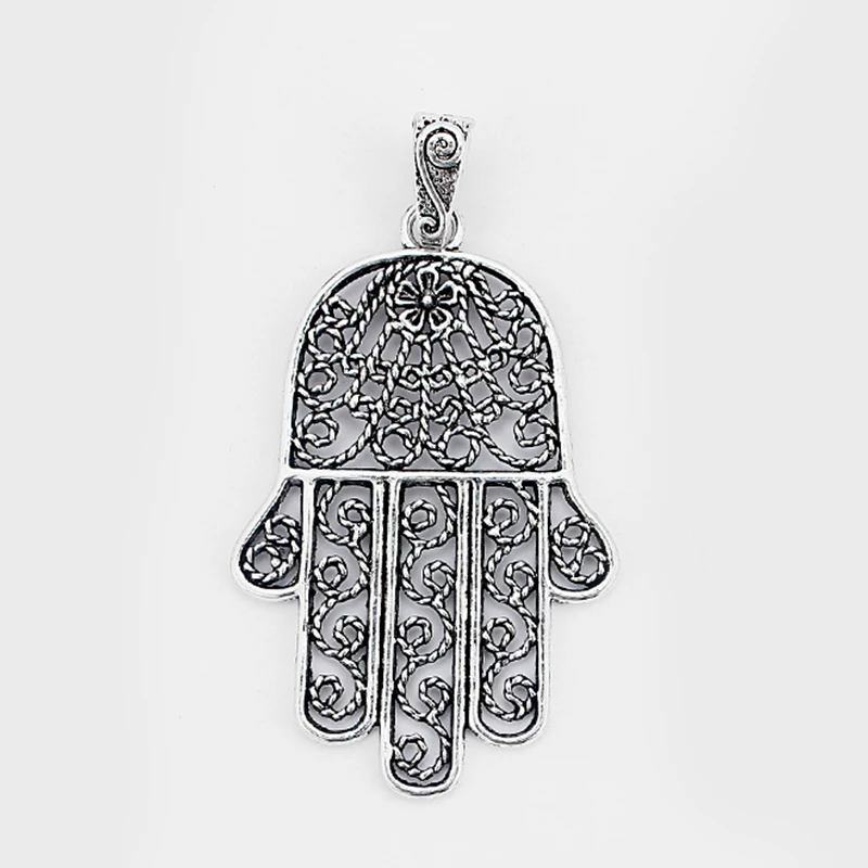 2 шт Хамса рука Фатимы бусины Цветок большой амулеты кулон ожерелье Изготовление