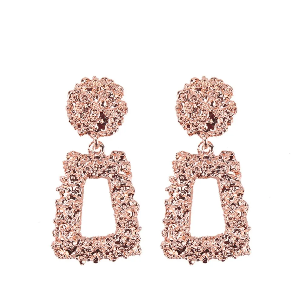 Rose Gold 7 Лучшая леди, винтажные серьги-гвоздики с подвеской для женщин, богемные геометрические массивные серьги, рождественские подарки, ювелирные изделия золотого цвета - Окраска металла: Rose Gold 7