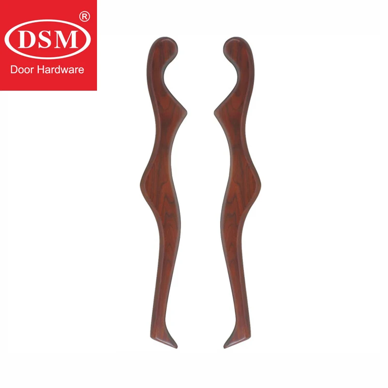 Входная деревянная дверная ручка из массива черного персика для дверей