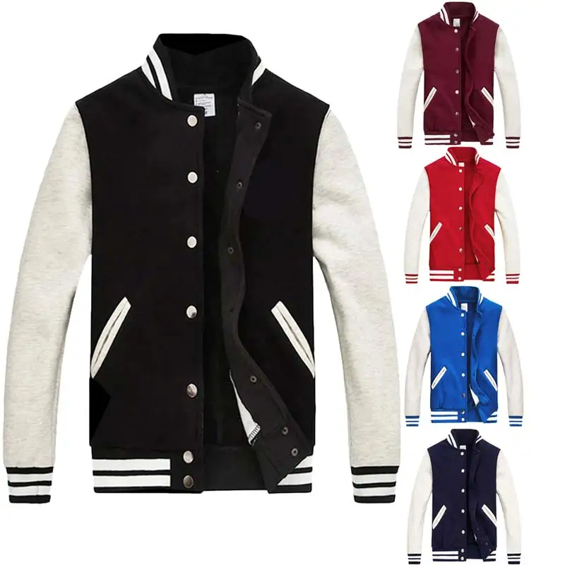 Мужская/Женская куртка бомбер модная Осенняя бейсбольная винного цвета