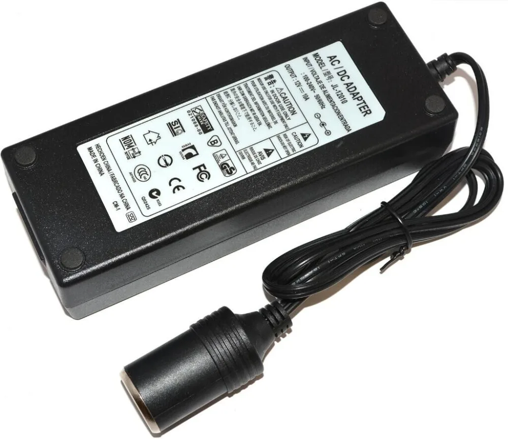 1 шт. высококачественный преобразователь питания для прикуривателя 100 240 в перем.