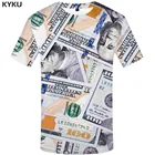 Футболка мужская с принтом долларов, 3d рубашка с монетами, цветная футболка с художественным принтом, Повседневная аниме одежда в стиле Харадзюку с коротким рукавом