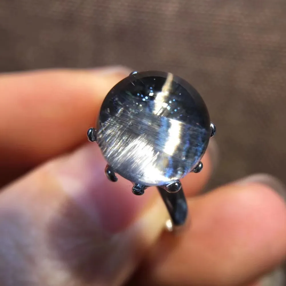 Регулируемое кольцо из натурального брукита платины серебра рутилированного