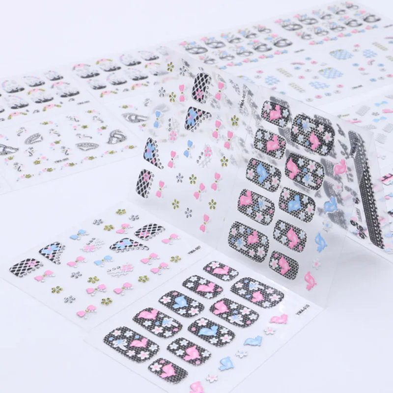 30 листов белое стикеры 3D на ногти Nail Art ожерелье Ювелирное Украшение клей для