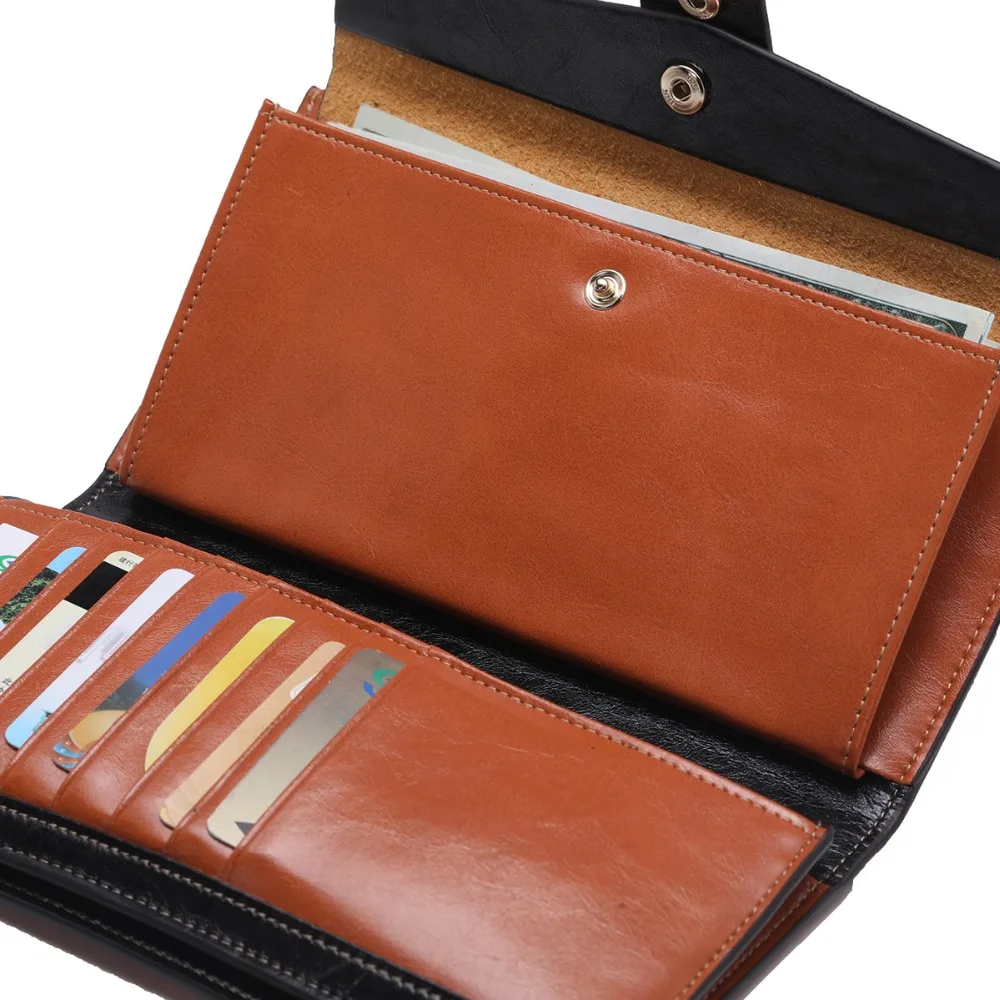 2018 длинные женские кошельки из натуральной коровьей кожи корейские однотонные