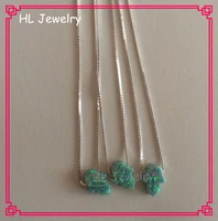 30pcs lot 925 silver op03 light green opal hamsa necklace 810mm tiny hand opal necklace
