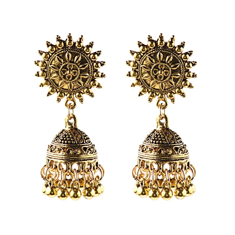 Античный Бохо Индия Этнические Jhumka Висячие серьги для женщин Птица Форма кисточкой женские серьги висячие украшения аксессуары - Окраска металла: Style 10
