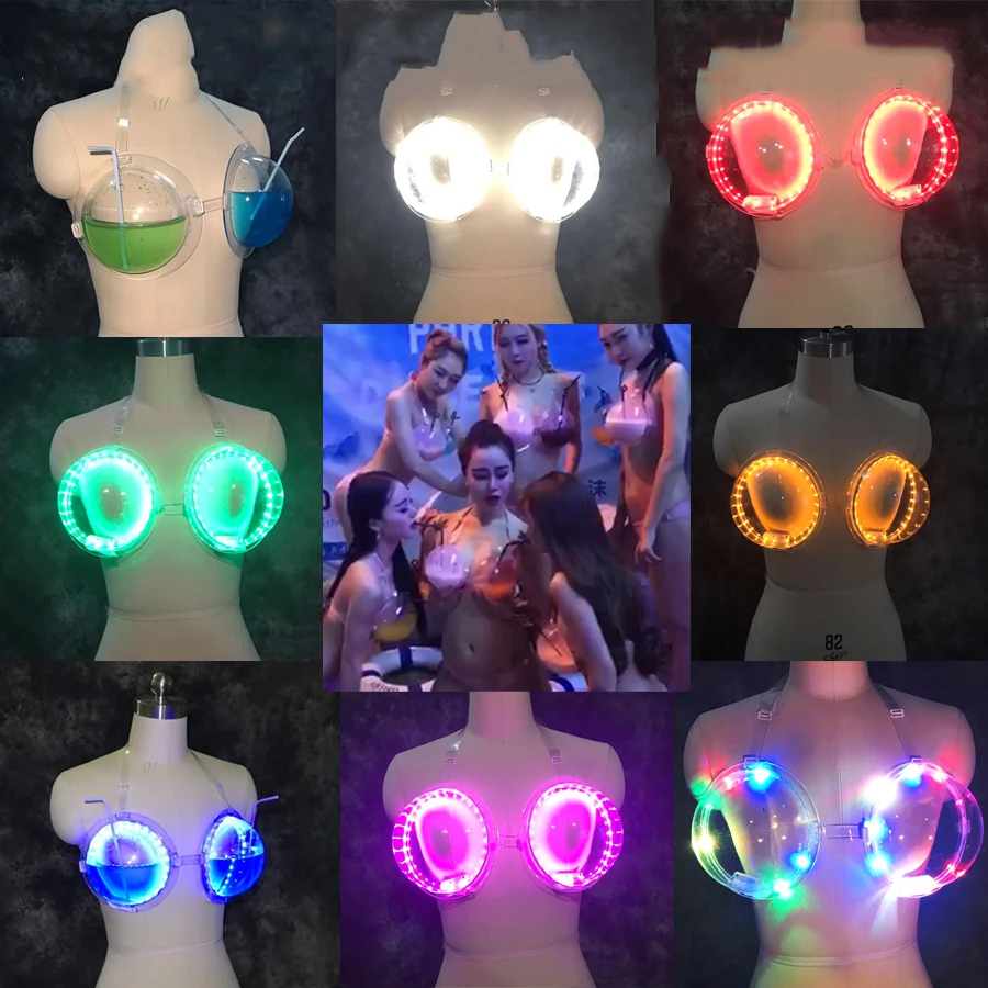 Коктейльные бюстгальтеры со светодиодной подсветкой реквизит для вина