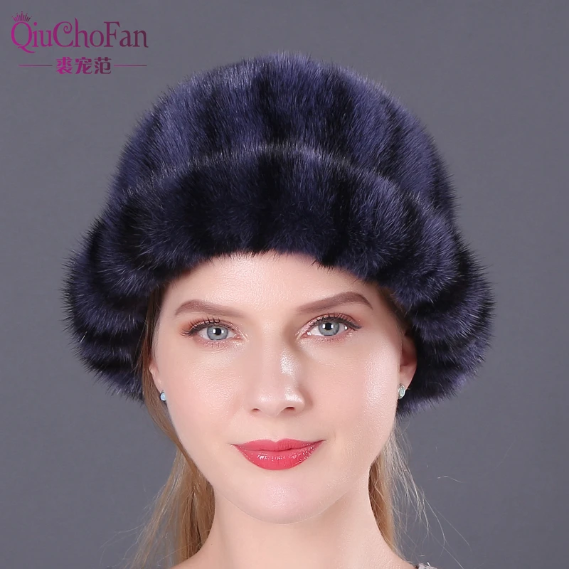 Меховая Панама из меха норки модная зимняя однотонная утолщенная Защитная шапка