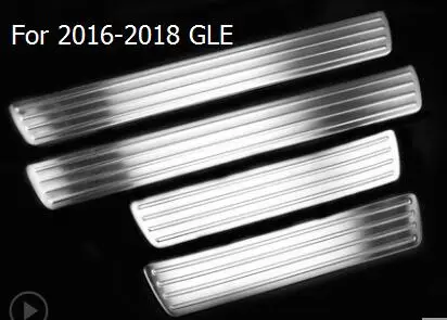2016-2018 GLE Для Mercedes Benz GL GLS X166 ML GLE W166 4 шт. автомобильный Стайлинг порога Накладка Добро пожаловать педаль накладка наклейка аксессуары - Название цвета: 2016-2018 GLE