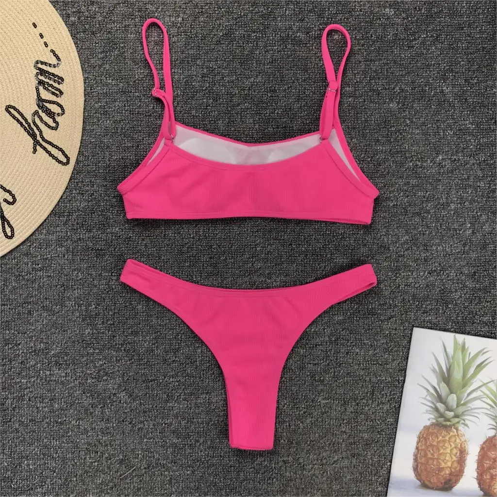 Женский купальник-бикини простой сексуальный купальный костюм для лета 2019 |