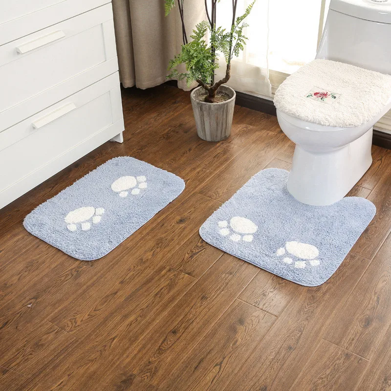 Bathroom Mat Carpet Floor Mats Non-slip Cushion Dustproof Water Uptake Toilet Rug High Quality Cotton Velvet Soft | Дом и сад