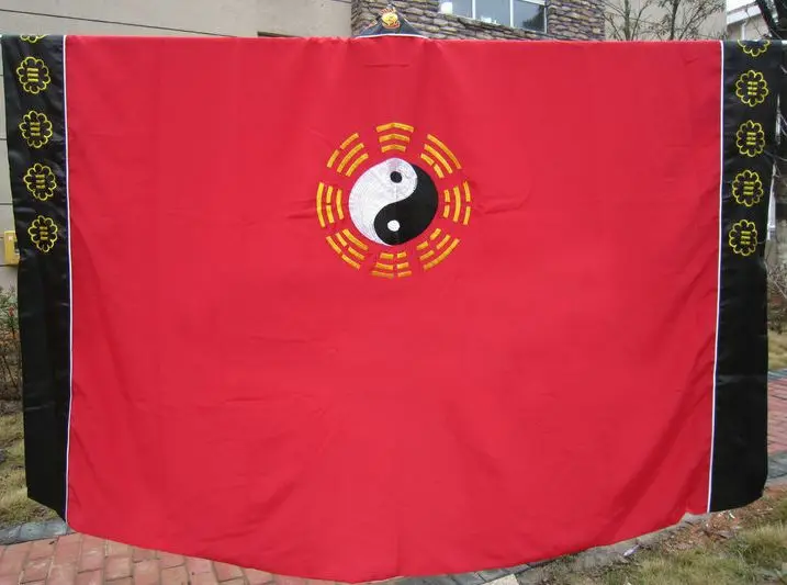 Унисекс 2 цвета красный/желтый с вышивкой дракон Taoist taoism боевые искусства платье
